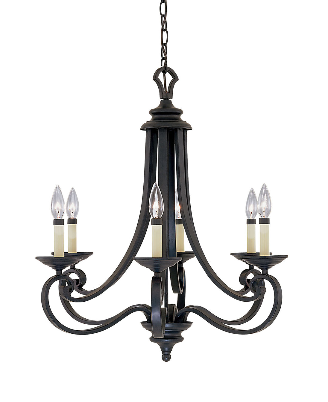 Designers Fountain - 9036-NI - Six Light Chandelier - Barcelona - Natural Iron