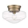 Golden - 0508-SF MBS-CLR - One Light Semi-Flush Mount - Ingalls MBS - Modern Brass