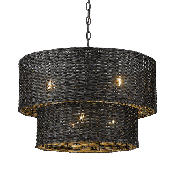 Golden - 1084-6 BLK-BW - Six Light Chandelier - Erma - Matte Black