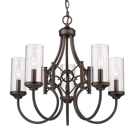 Golden - 3718-5 CDB-CLR - Five Light Chandelier - Quincy - Cordoban Bronze
