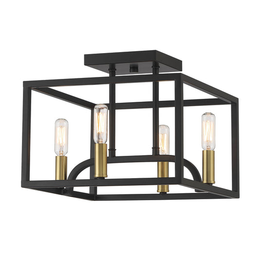 Designers Fountain - 88411-MB - Four Light Semi Flush Mount - Uptown - Matte Black