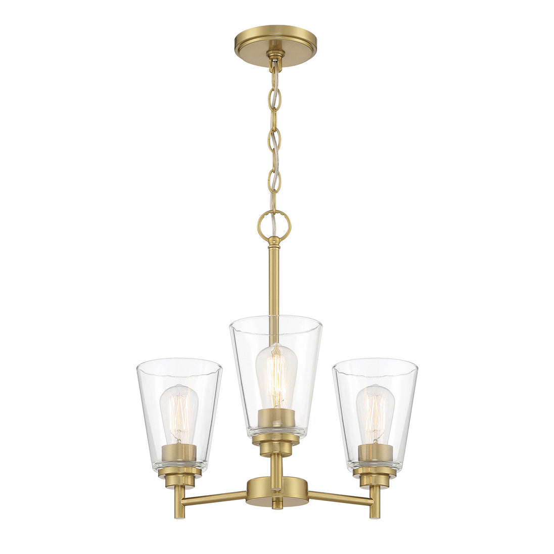 Designers Fountain - 95783-BG - Three Light Chandelier - Westin - Brushed Gold