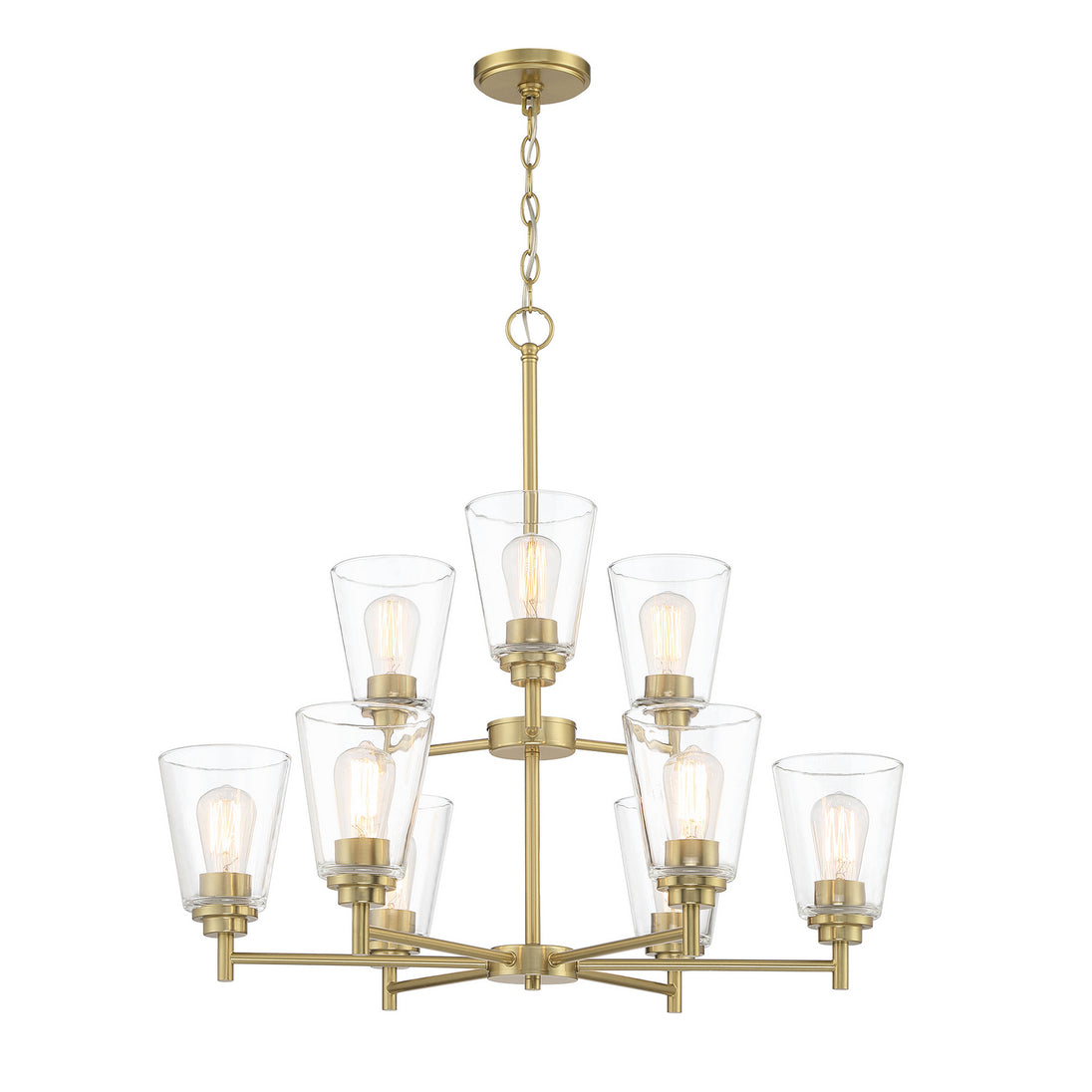 Designers Fountain - 95789-BG - Nine Light Chandelier - Westin - Brushed Gold