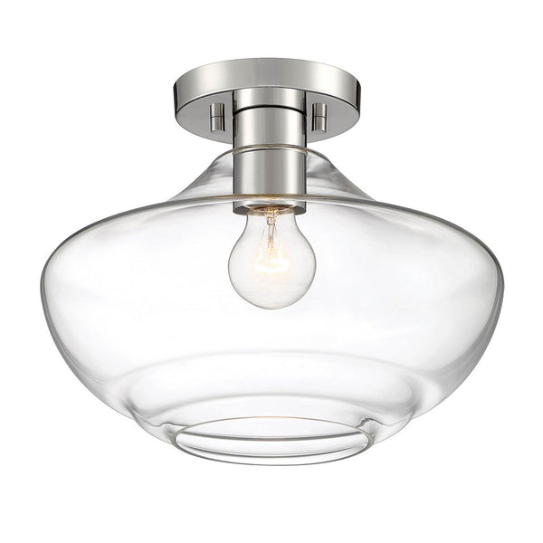 Designers Fountain - D249M-SF-PN - One Light Semi Flush Mount - Emma - Polished Nickel