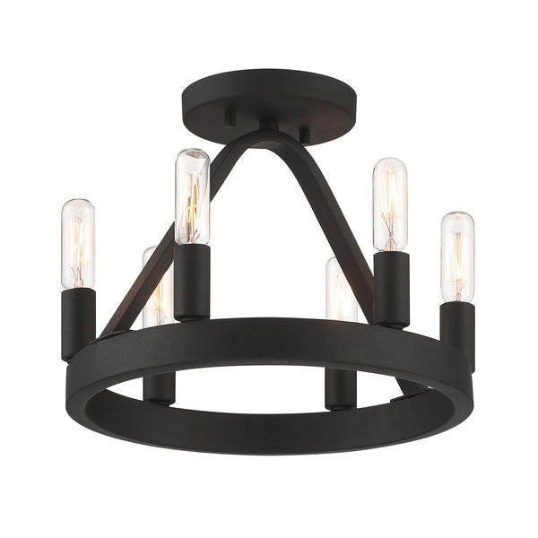 Designers Fountain - D254C-SF-BK - Six Light Semi Flush Mount - Carousel - Black