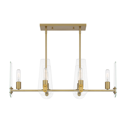 Designers Fountain - D256M-IS-BG - Six Light Island Pendant - Bergen Beach - Brushed Gold