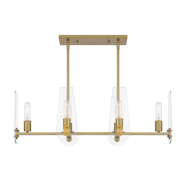 Designers Fountain - D256M-IS-BG - Six Light Island Pendant - Bergen Beach - Brushed Gold