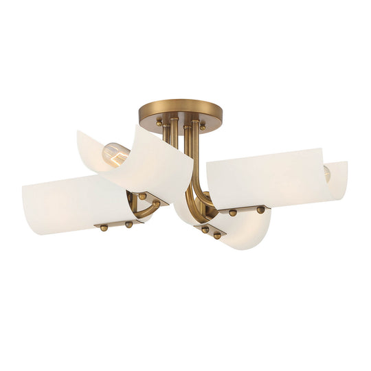 Designers Fountain - D259M-SF-OSB - Four Light Semi Flush Mount - Manhasset - Old Satin Brass