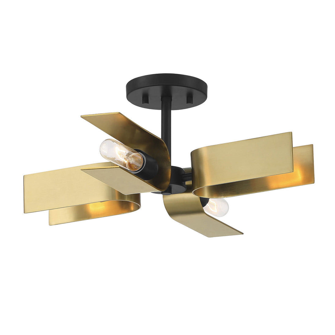 Designers Fountain - D263M-SF-MB - Four Light Semi Flush Mount - U Turn - Matte Black
