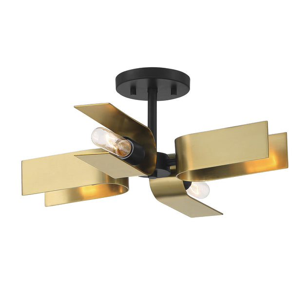 Designers Fountain - D263M-SF-MB - Four Light Semi Flush Mount - U Turn - Matte Black