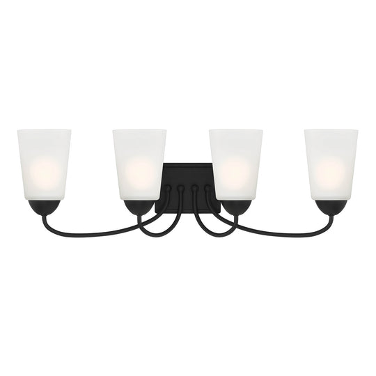 Designers Fountain - D267M-4B-MB - Four Light Vanity - Malone - Matte Black