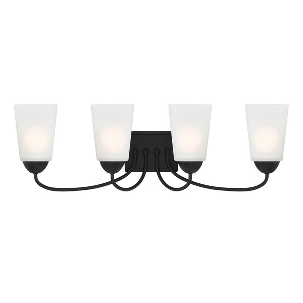 Designers Fountain - D267M-4B-MB - Four Light Vanity - Malone - Matte Black