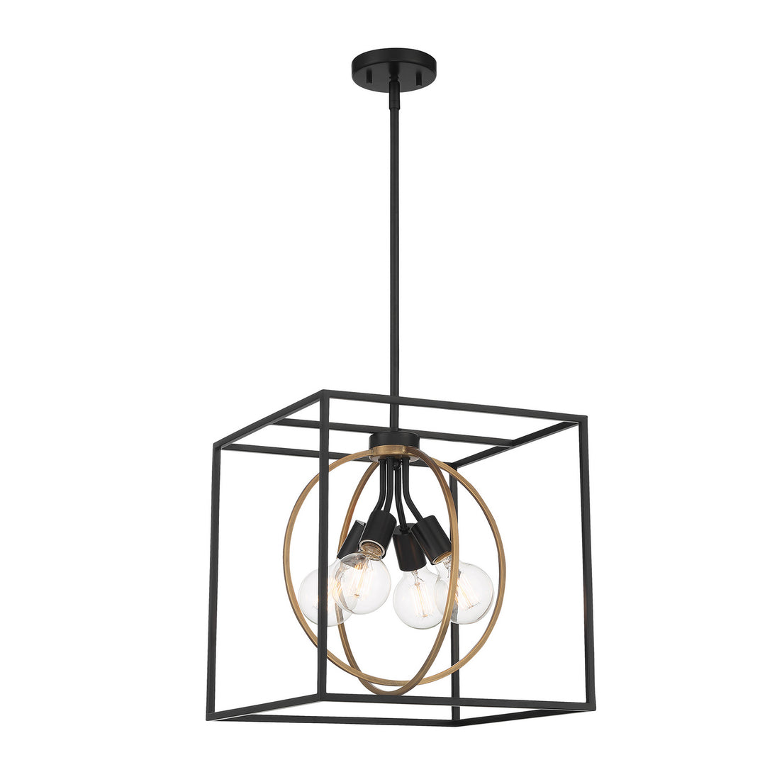 Designers Fountain - D276M-15P-MB - Four Light Pendant - Kew Gardens - Matte Black