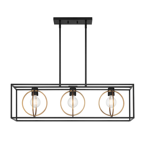 Designers Fountain - D276M-IS-MB - Three Light Island Pendant - Kew Gardens - Matte Black