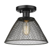 Golden - 0304-SF BLK - One Light Semi-Flush Mount - Carver BLK - Matte Black