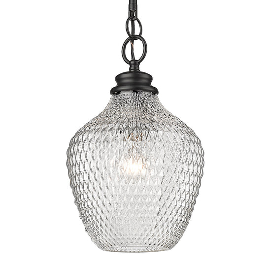 Golden - 1088-M BLK-CLR - One Light Pendant - Adeline - Matte Black