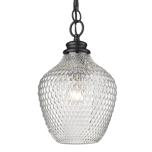 Golden - 1088-M BLK-CLR - One Light Pendant - Adeline - Matte Black