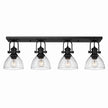 Golden - 3118-4SF BLK-SD - Four Light Semi-Flush Mount - Hines BLK - Matte Black