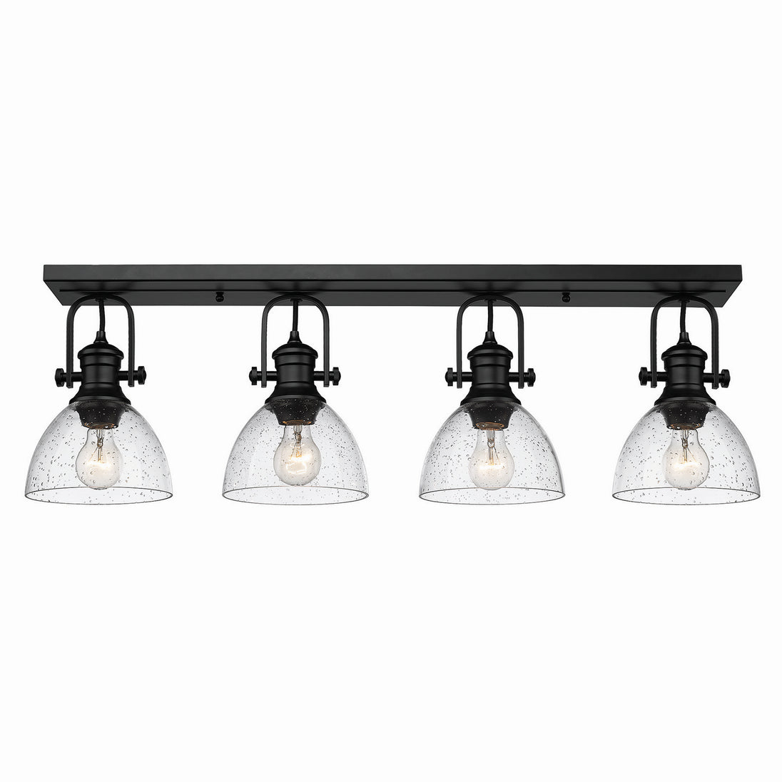 Golden - 3118-4SF BLK-SD - Four Light Semi-Flush Mount - Hines BLK - Matte Black