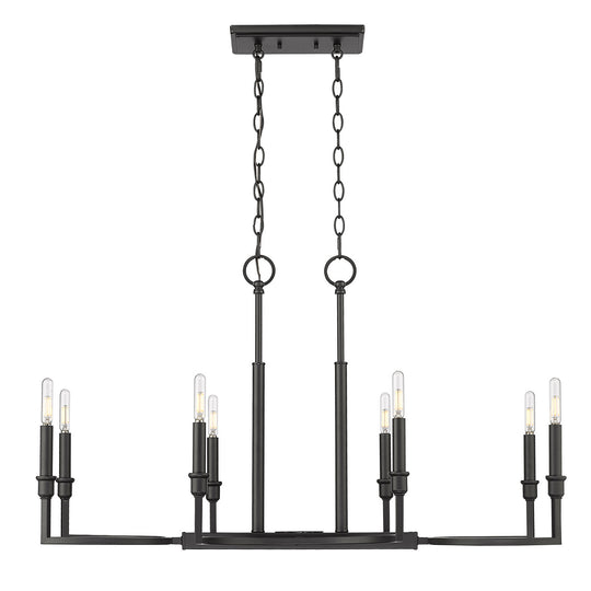 Golden - 8209-LP BLK - Eight Light Linear Pendant - Ellyn BLK - Matte Black