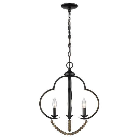 Golden - 8320-4P BLK-EWB - Four Light Pendant - Flori - Matte Black