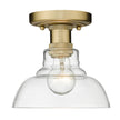 Golden - 0305-FM BCB-CLR - One Light Flush Mount - Carver BCB - Brushed Champagne Bronze