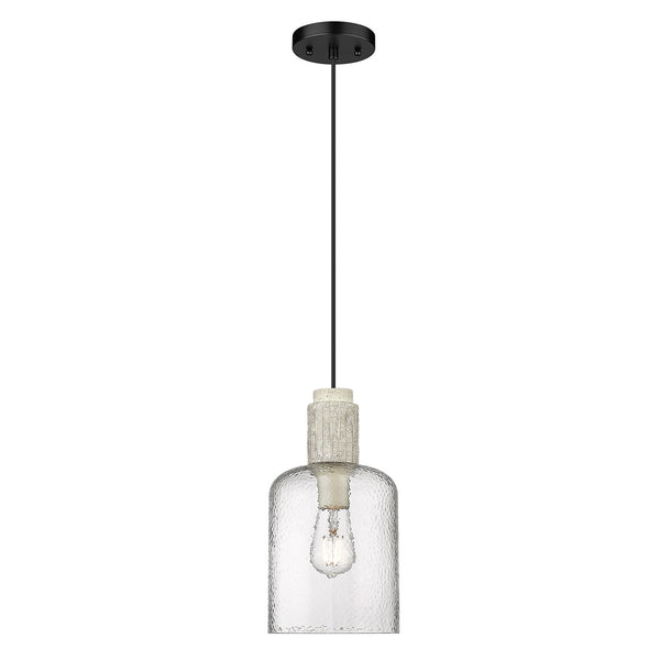 Golden - 1086-S BLK-HCG - One Light Pendant - Pedra - Matte Black