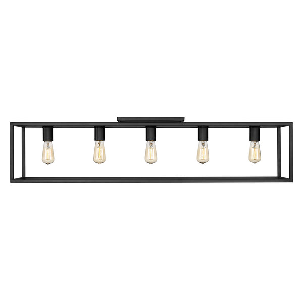 Golden - 2072-FM41 BLK - Five Light Flush Mount - Wesson - Matte Black