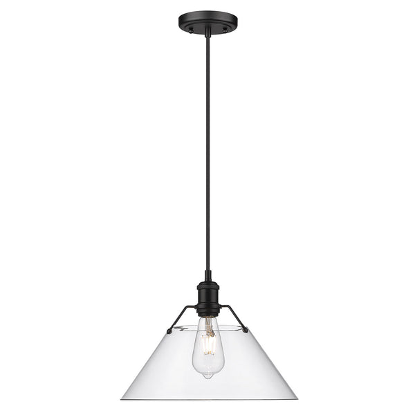 Golden - 3306-L BLK-CLR - One Light Pendant - Orwell BLK - Matte Black