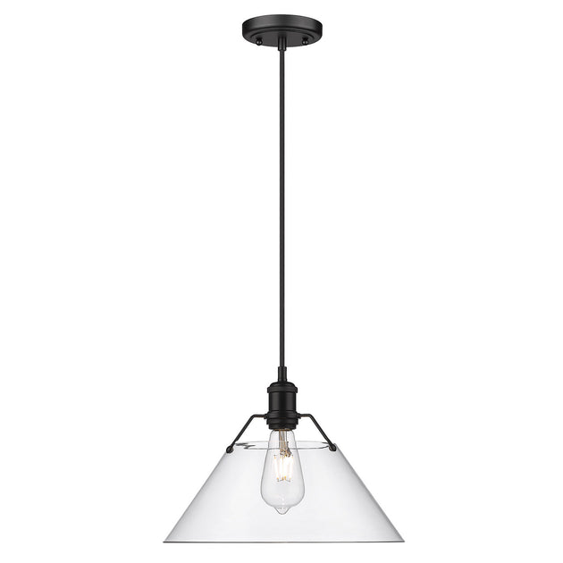 Golden - 3306-L BLK-CLR - One Light Pendant - Orwell BLK - Matte Black