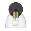 Golden - 6958-1W BLK-BCB-CLR - One Light Wall Sconce - Roxie - Matte Black