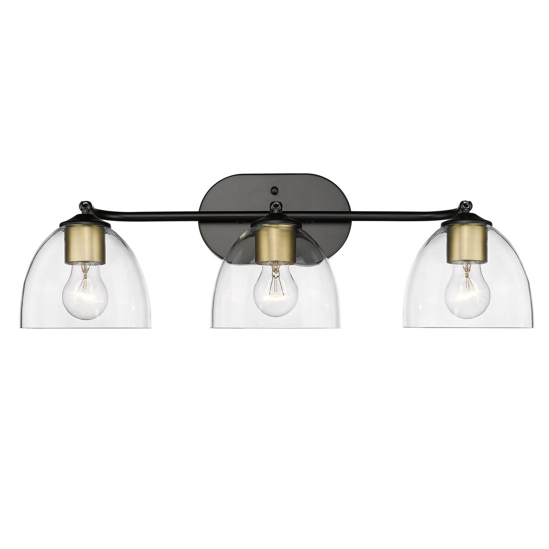 Golden - 6958-BA3 BLK-BCB-CLR - Three Light Bath Vanity - Roxie - Matte Black