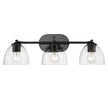 Golden - 6958-BA3 BLK-BLK-CLR - Three Light Bath Vanity - Roxie - Matte Black