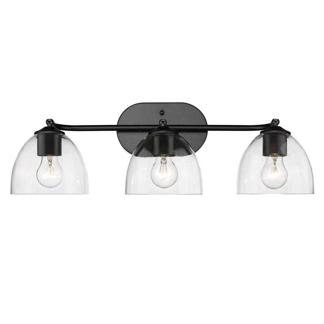 Golden - 6958-BA3 BLK-BLK-CLR - Three Light Bath Vanity - Roxie - Matte Black