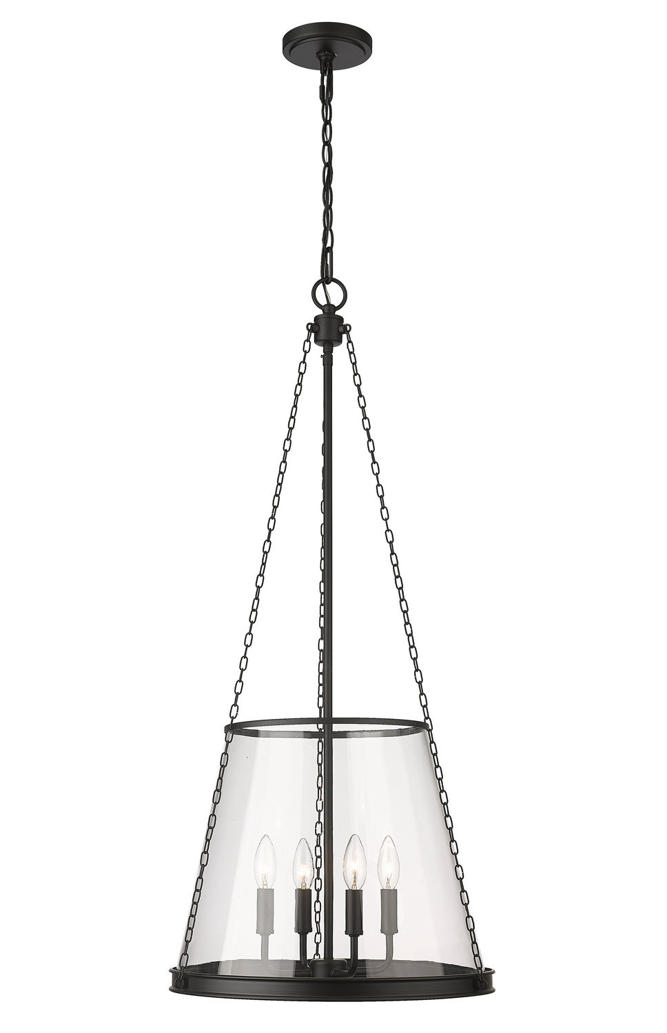 Z-Lite - 341P18-MB - Four Light Pendant - Prescott - Matte Black