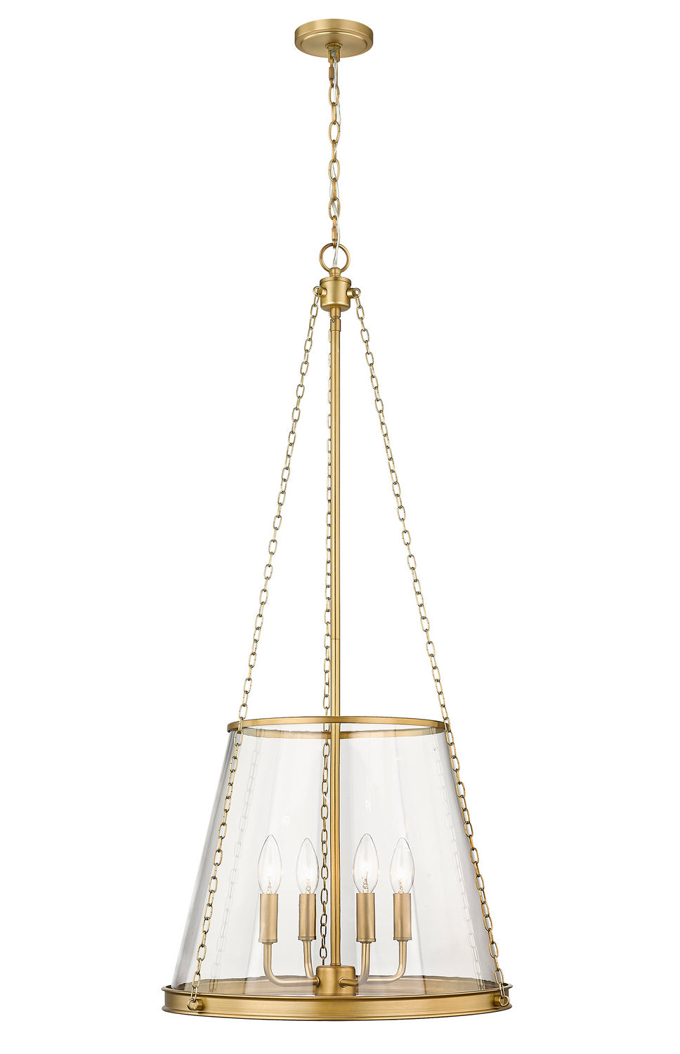 Z-Lite - 341P18-RB - Four Light Pendant - Prescott - Rubbed Brass