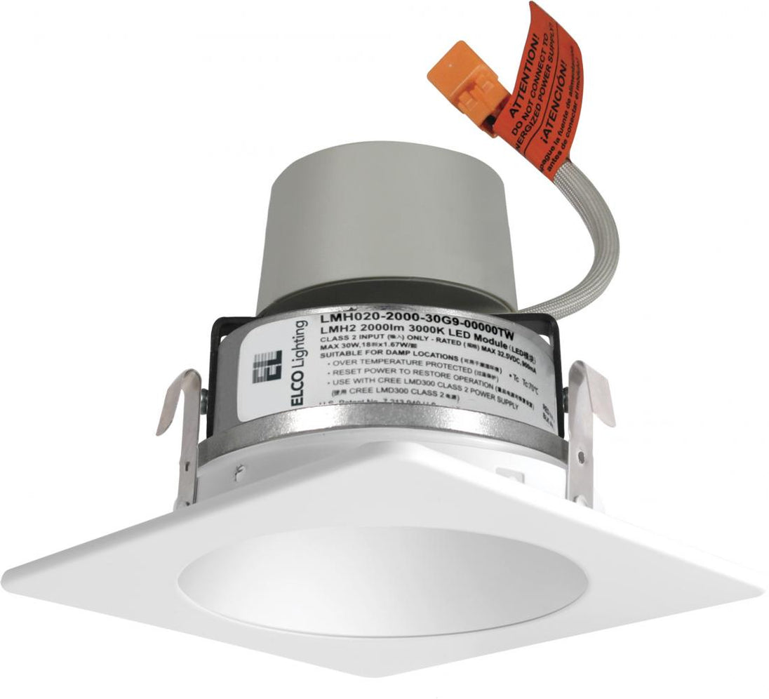 Elco Lighting - E420R0830W - 4"Led Wht Sqr Rflctr Insrt 850Lmn W/Drvr - All White