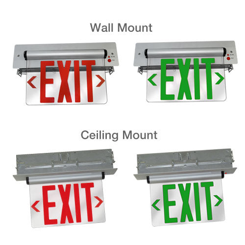 Elco Lighting - EDGREC2R - Rcsd Led Dbl Face Edglgt Ext Sng Red