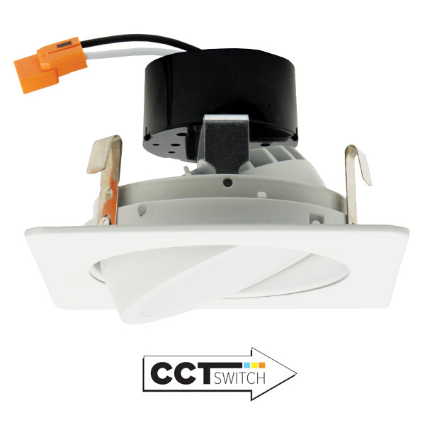 Elco Lighting - EL446CT5W - 4"Sqr Led Gmbl Insrt 120V Dim 700Lm 5Cct - All White