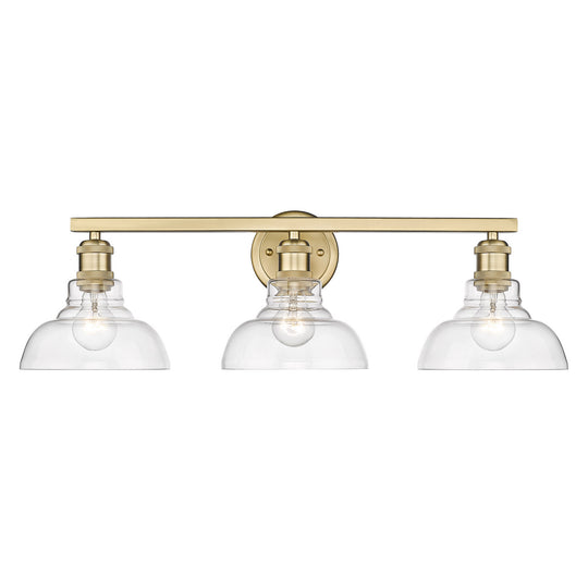Golden - 0305-BA3 BCB-CLR - Three Light Bath Vanity - Carver BCB - Brushed Champagne Bronze