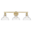 Golden - 0305-BA3 BCB-CLR - Three Light Bath Vanity - Carver BCB - Brushed Champagne Bronze