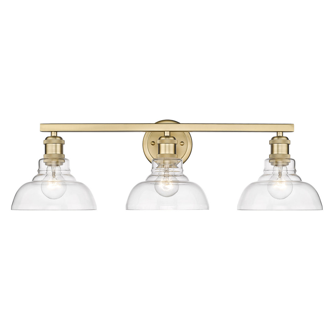 Golden - 0305-BA3 BCB-CLR - Three Light Bath Vanity - Carver BCB - Brushed Champagne Bronze