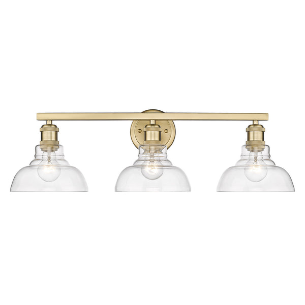 Golden - 0305-BA3 BCB-CLR - Three Light Bath Vanity - Carver BCB - Brushed Champagne Bronze