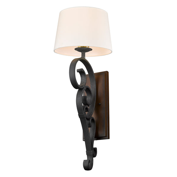 Golden - 1821-WT1 BI-RO - One Light Wall Sconce - Madera BI - Black Iron