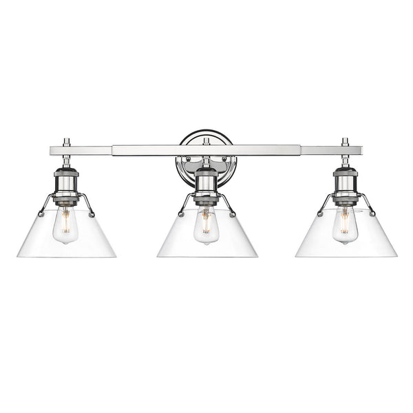 Golden - 3306-BA3 CH-CLR - Three Light Bath Vanity - Orwell CH - Chrome