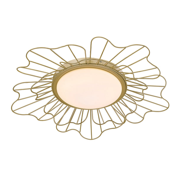 Golden - 9132-FM24 LOG-OP - LED Flush Mount - Yasmin LOG - Light Olympic Gold