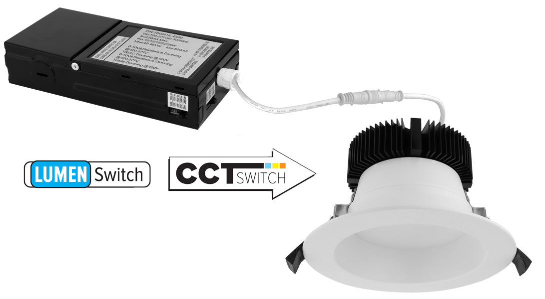 Elco Lighting - ERT475CT5DHW - 4"25W Hz/Wht Rflctr 1000/1500/2000Lm 5Cc - Haze with White Trim