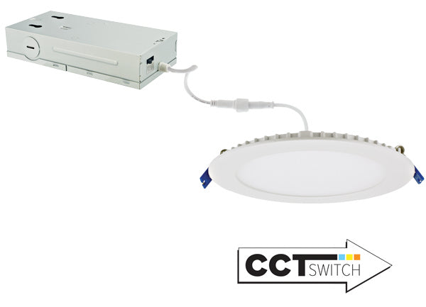 Elco Lighting - ERT612CT5W - 6"Slm Pnl Lgt 15W 950Lmn Dim 5Cct 27-50K - All White