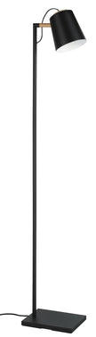 Eglo USA - 43614A - One Light Floor Lamp - Lacey - Structured Black, Natural Wood