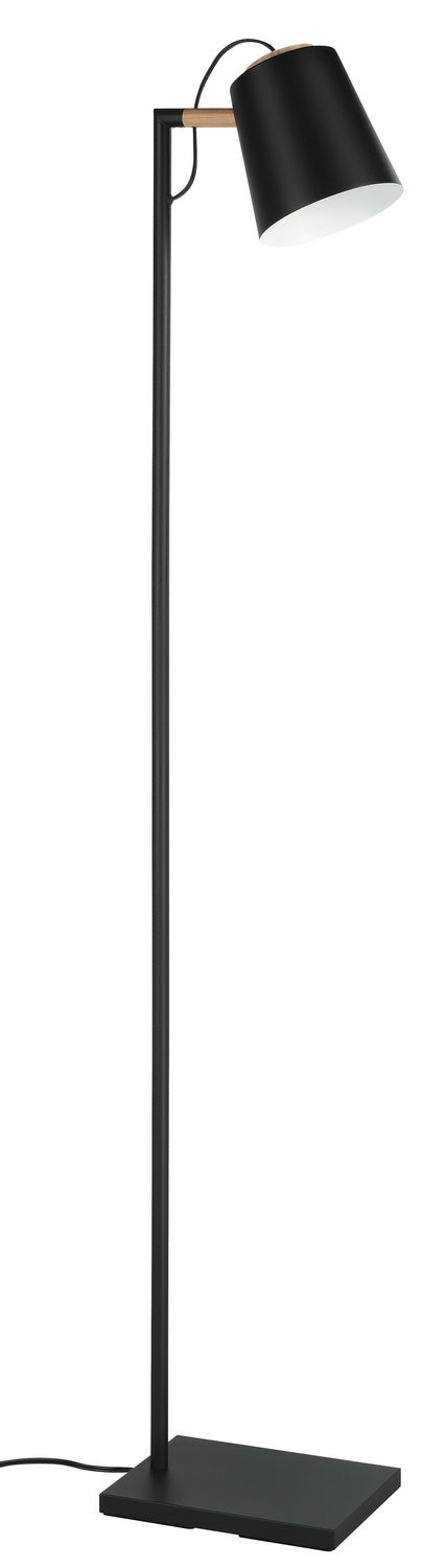 Eglo USA - 43614A - One Light Floor Lamp - Lacey - Structured Black, Natural Wood